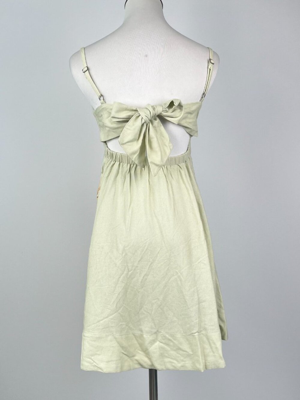 NWOT Farm Rio Linen Blend Floral Print Sleeveless Mini Dress Elastic Waist Sz M - Picture 7 of 15